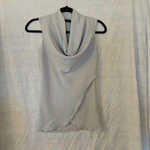 Soft Gray cowl neck Rayon back polyester front